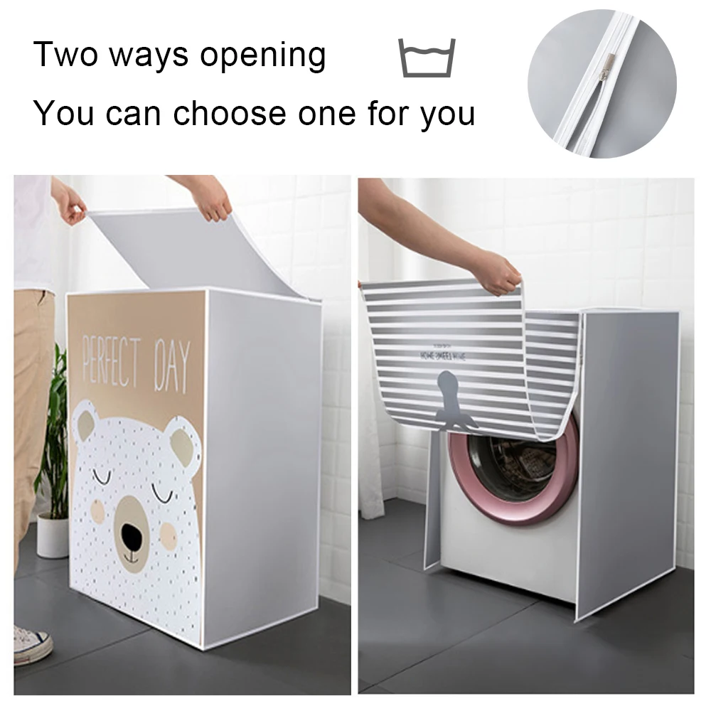 

Drum Washing Machine Cover Waterproof Full Automatic Universal Dust Cover Drum-Washing Machine Dustproof Sunscreen Front Cover