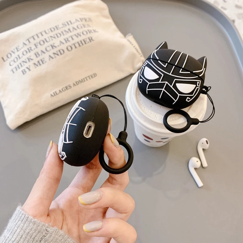 

Cute Cartoon Black Panther Bluetooth Earphone Protective Case for Apple AirPods 2 1 Cases Cover for Apple AirPods Pro Luxury Box