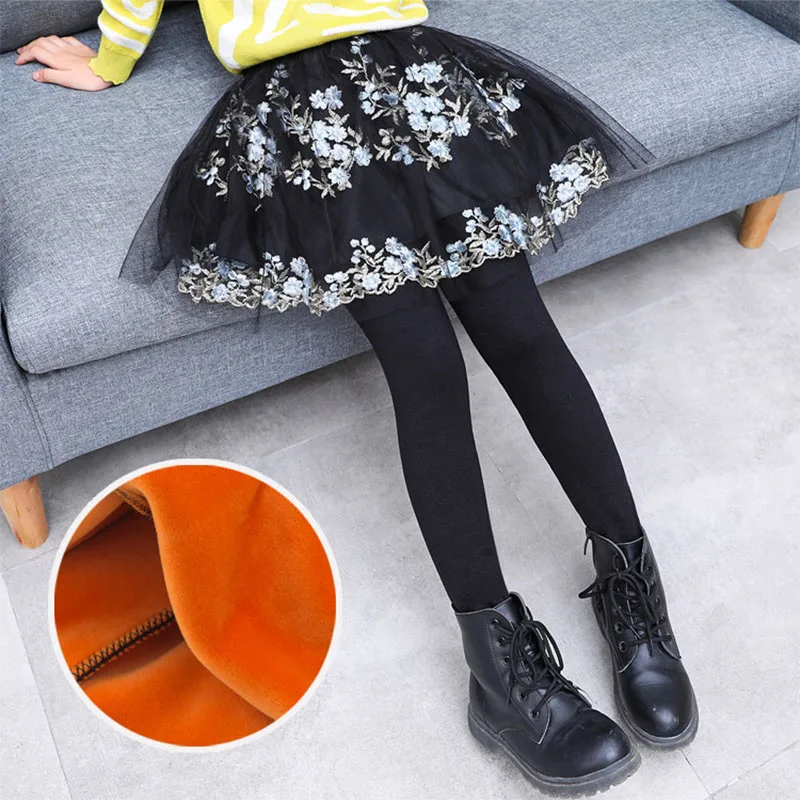 Зимние леггинсы для девочек флисовые теплые штаны новинка 2020 из двух частей с