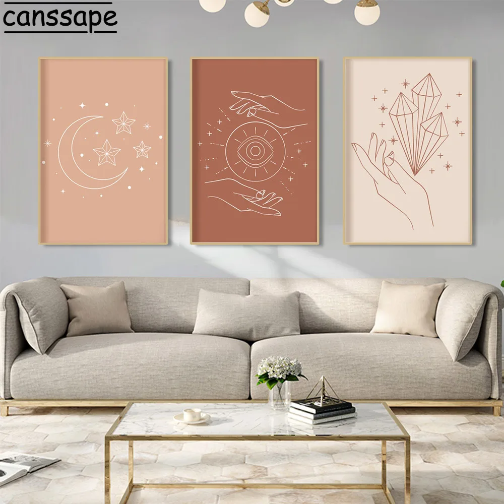 Настенные постеры в стиле бохо абстрактная линия искусство печать на холсте