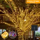 Уличная гирлянда на солнечной батарее, гирлянда с 200 светодиодами, праздничная Рождественская гирлянда для вечеринки, садовый Декор на солнечной батарее, водонепроницаемая, 22 м