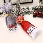 2021 Санта Клаус крышка бутылки вина Рождественская елка Декор Новый год Подарочная сумка держатель Рождественский подарок Счастливый