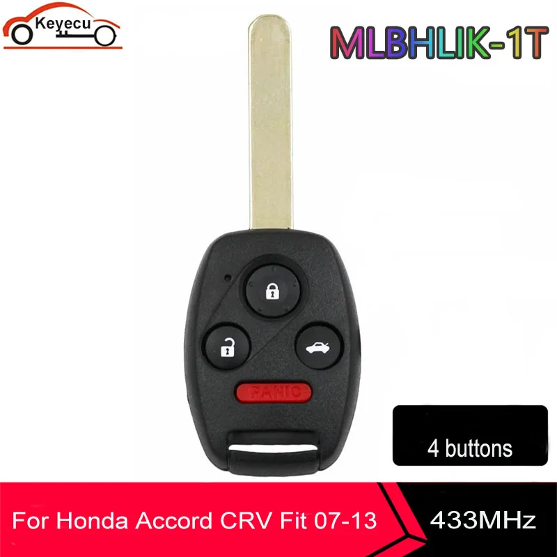 

Дистанционный ключ KEYECU 3 + 1 С 4 кнопками, брелок для Honda Accord Crosstour CRV, подходит для Φ 2007-2013 313,8 МГц с чипом ID46, умный Автомобильный ключ