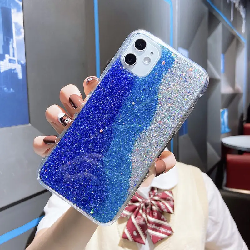 Блестящий чехол для телефона iPhone 11 Pro XS Max X XR блестящий с блестками 6 6S 7 8 Plus мягкий