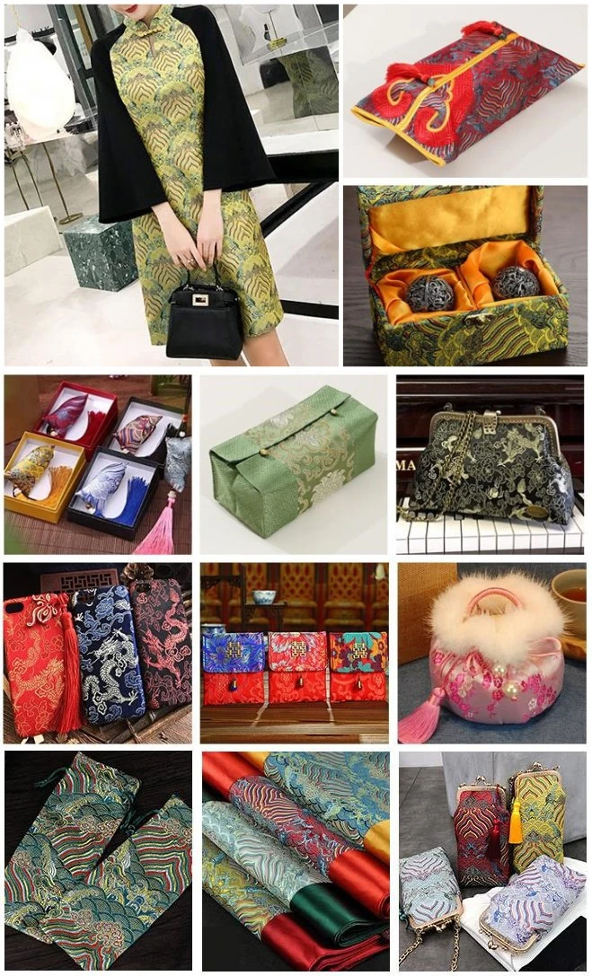 Jacquard Polyester Brocade Fabric Peacock Tail Design Latest Arrival Pattern Fabric Material For Making Women Handbags