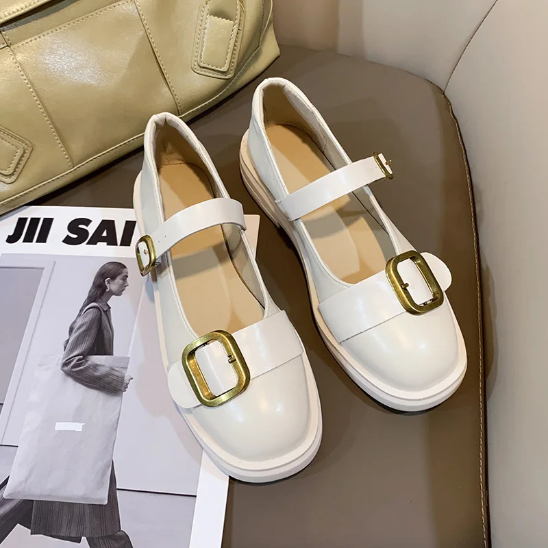 

Korean Shoes Metal Chain British Style Square Toe Female Footwear Casual Sneaker Oxfords Women's Shallow Mouth 2021 Buckle Prepp