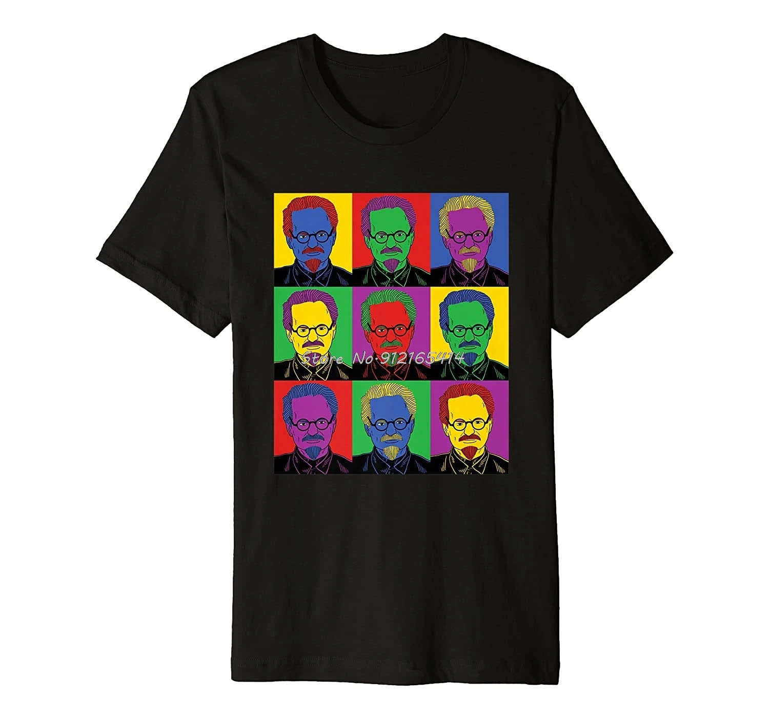 Футболка Leon Trotsky Pop Art-винтажные футболки с изображением истории Мужская