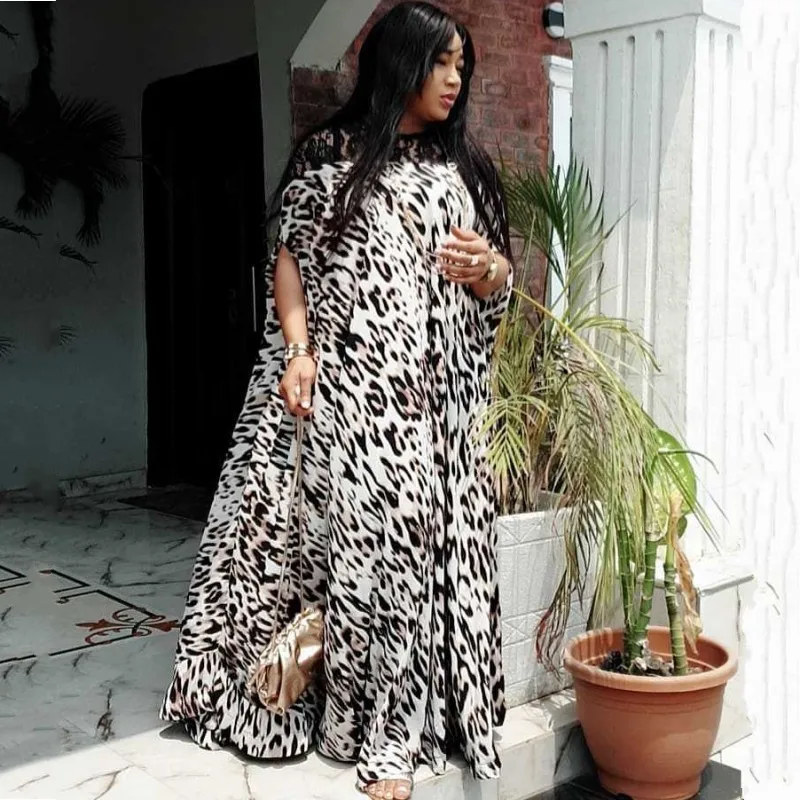 

African Dresses For Women 2022 Dashiki Summer Big Size Leopard Long Maxi Dress Traditional African Clothing Fairy Loose Dreams