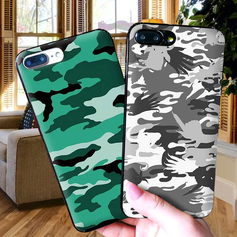 Мягкий чехол из ТПУ с камуфляжным узором для Apple IPhone X XR XS MAX 5 5S 5C SE 6 S 7 8 Plus ipod touch