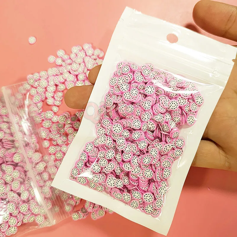 

1000pcs Soft pottery Fruit Slices Decor Additives For Slime Filler Supplies Charms Clay Accessories Avocado Nail Art Decoration
