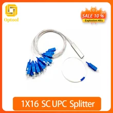 10PCS SC UPC 1X2 1X4 1X8 1X16 FTTH Fiber Optic Splitter PLC Optical Splitter 0.9mm G657A1 PVC 1m FTTH Fiber Optic Splitter