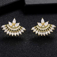 new arrivals copper stud earrings geometric earrings for women crystal luxury wedding rhinestone earring gold color jewelry