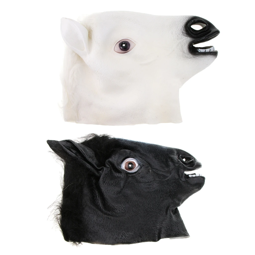 Резиновая латексная маска для головы лошади животное косплей маскарадный костюм