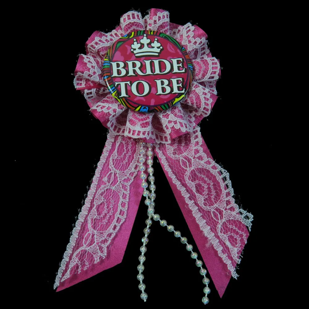 Розовый кружевной пакет круглая брошь ткань лента украшение свадебное событие