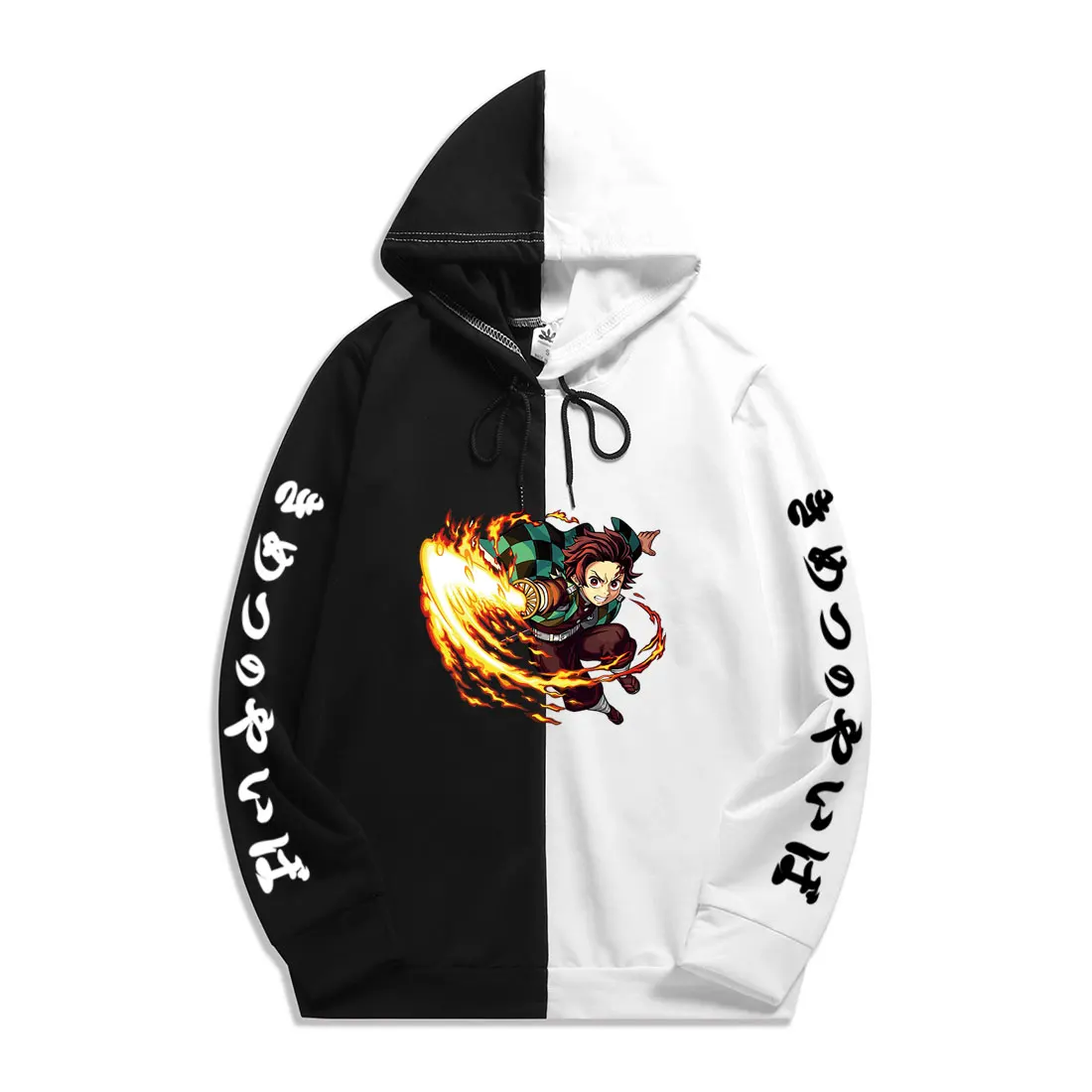 

Japan Hot Anime Demon Slayer Tanjiro Print Men Hoodies Sweatshirts Hoodie Patchwork Thin Clothing Hip Hop Streetwear Tops
