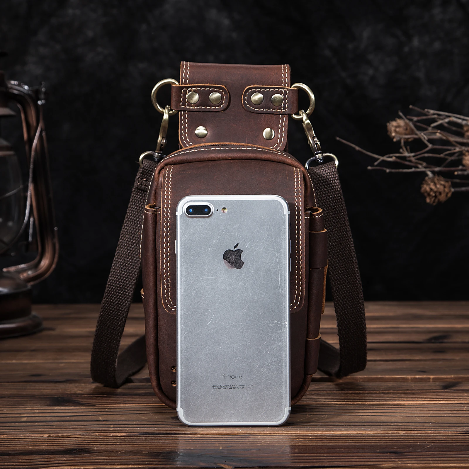 Оригинальная кожаная мужская повседневная дизайнерская маленькая сумка