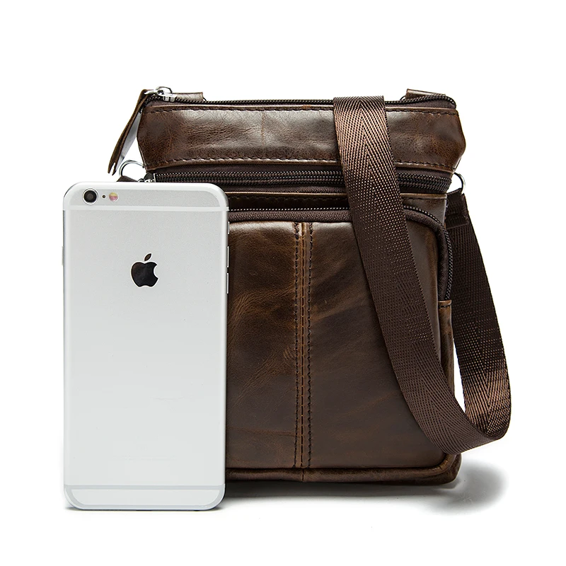 

Messenger Bag Men's Shoulder Genuine Leather bags Flap Small male man Crossbody bags for men natural Leather bag M701