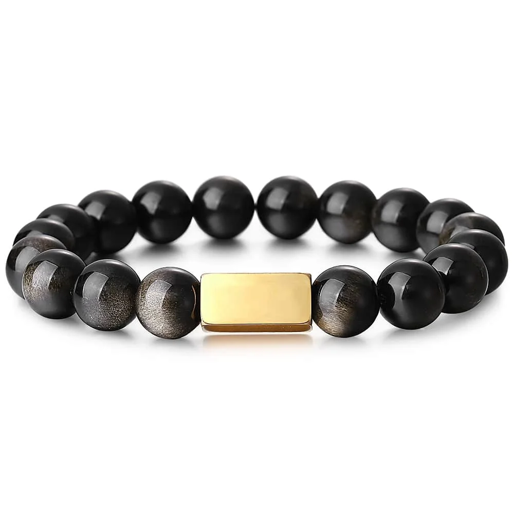 Engraving Bracelet 10mm Natural Stone Bead Stretch for Men Women Eagle Tiger Eye Lapis Lava DPZ016 | Украшения и аксессуары
