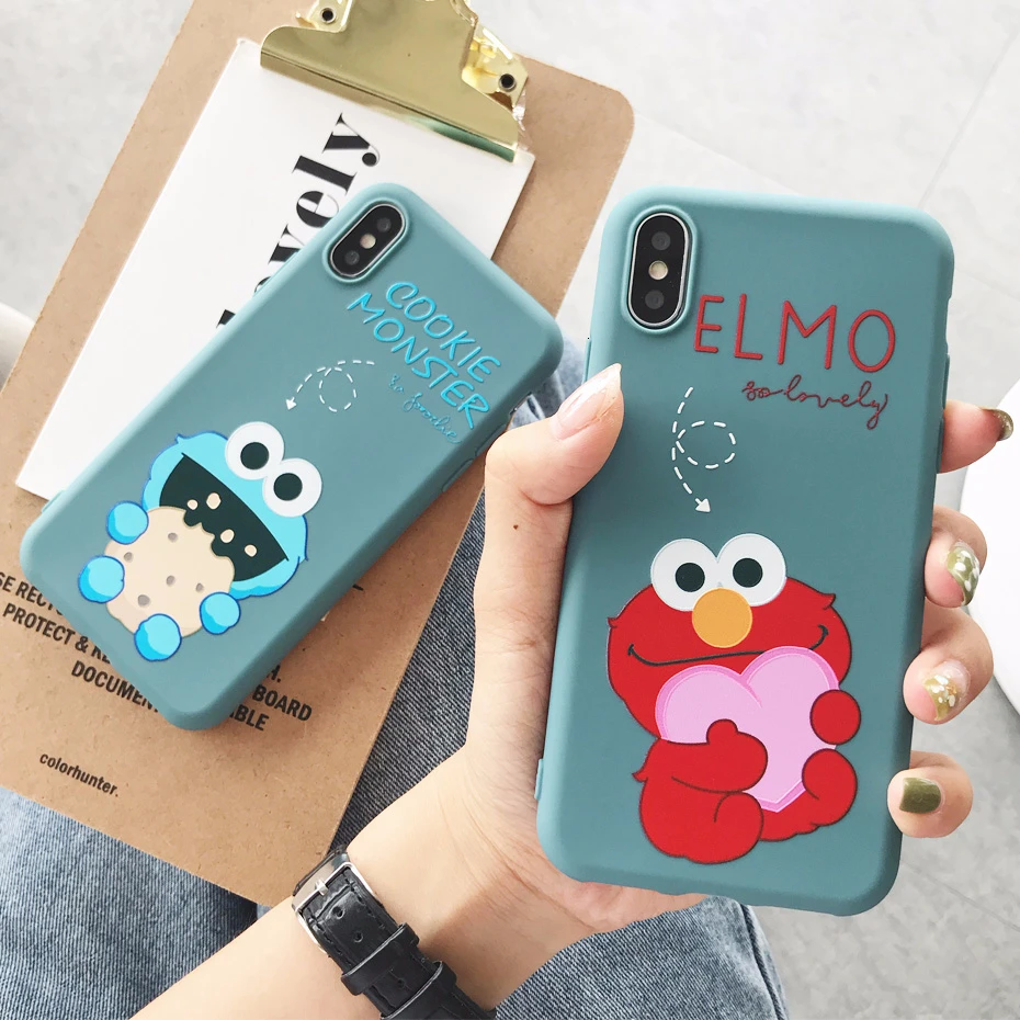 Чехол Elmo с изображением печенья монстра для iPhone 11 Pro Max XR X XS 11Pro 7 6 6S 8 Plus 5S 5 SE