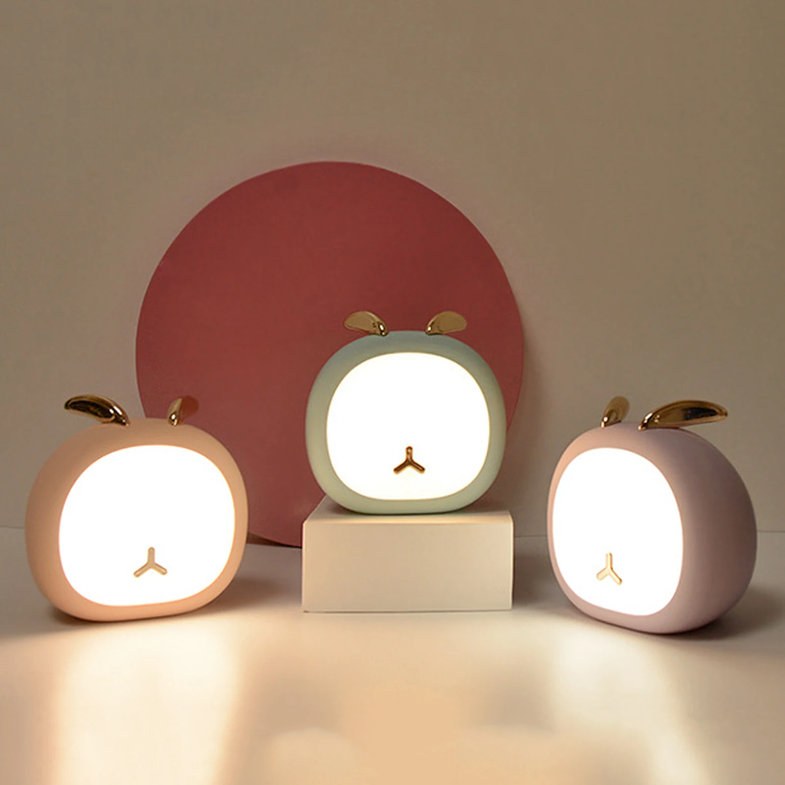 

Креативный милый ночник с оленем и кроликом, Настольный светильник с сенсорным управлением и зарядкой через USB для учеников, подарок на день...