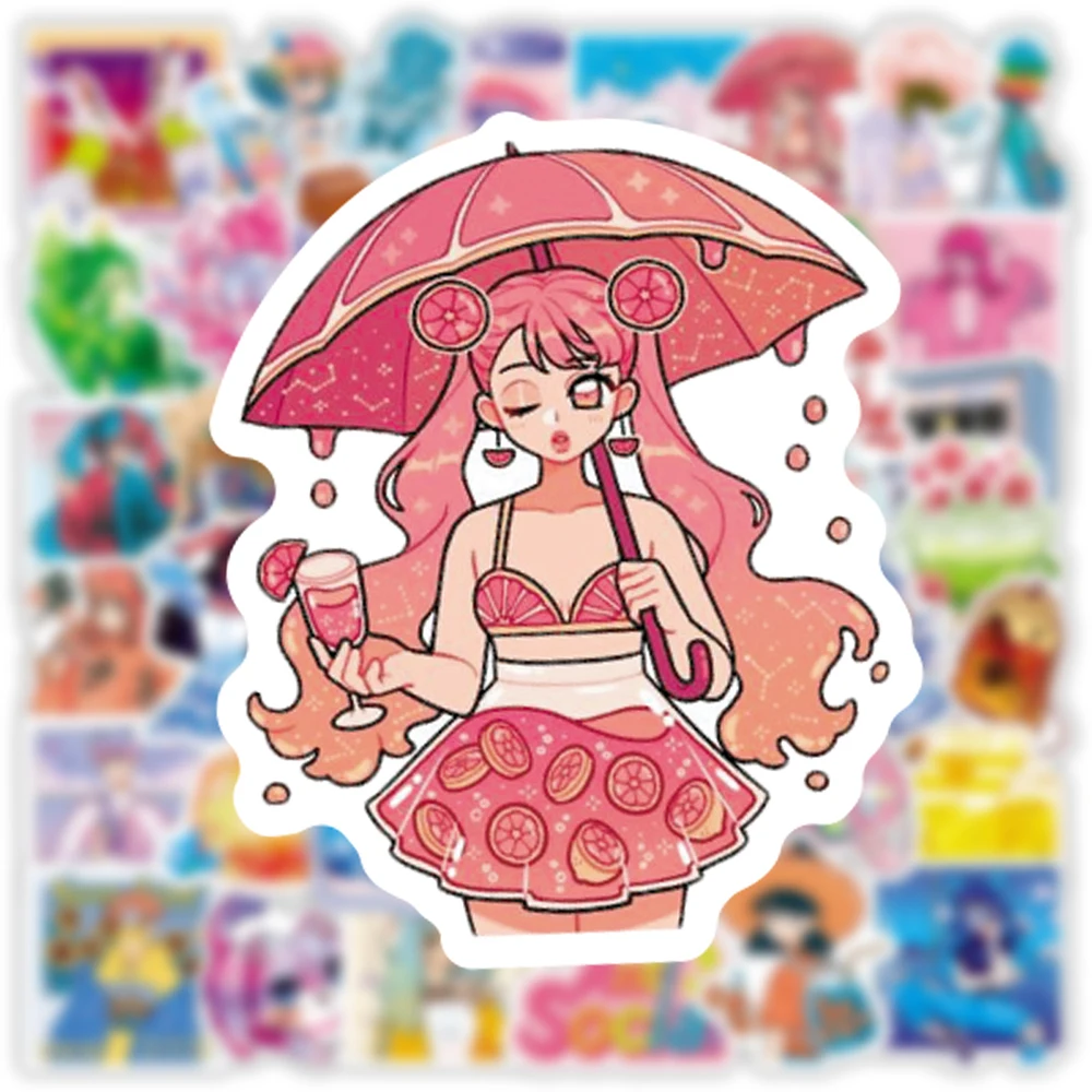 103050pcs crystal cartoon girl stickers laptop guitar luggage fridge phone waterproof graffiti sticker decal kid classic toys free global shipping