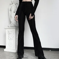 women korean high waist elegant slim pants 2021 new fashion black casual wide leg pant female high quality trousers streetwear