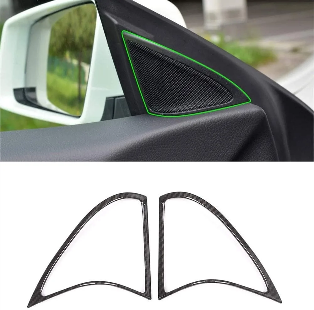 

Carbon Fiber Door Treble Speaker Stereo Decoration Frame Trim 2pcs For Mercedes Benz A180 A200 A260 2015-2016