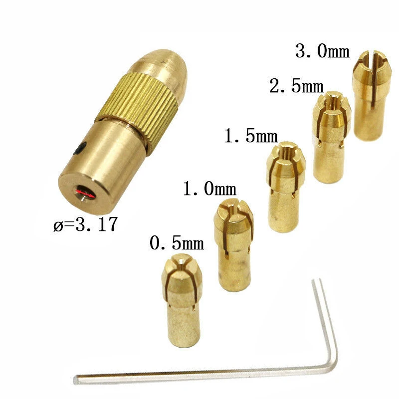 

7pcs Drill chuck Attachment Brass Drilling Electric grinder cap Fixture Gold