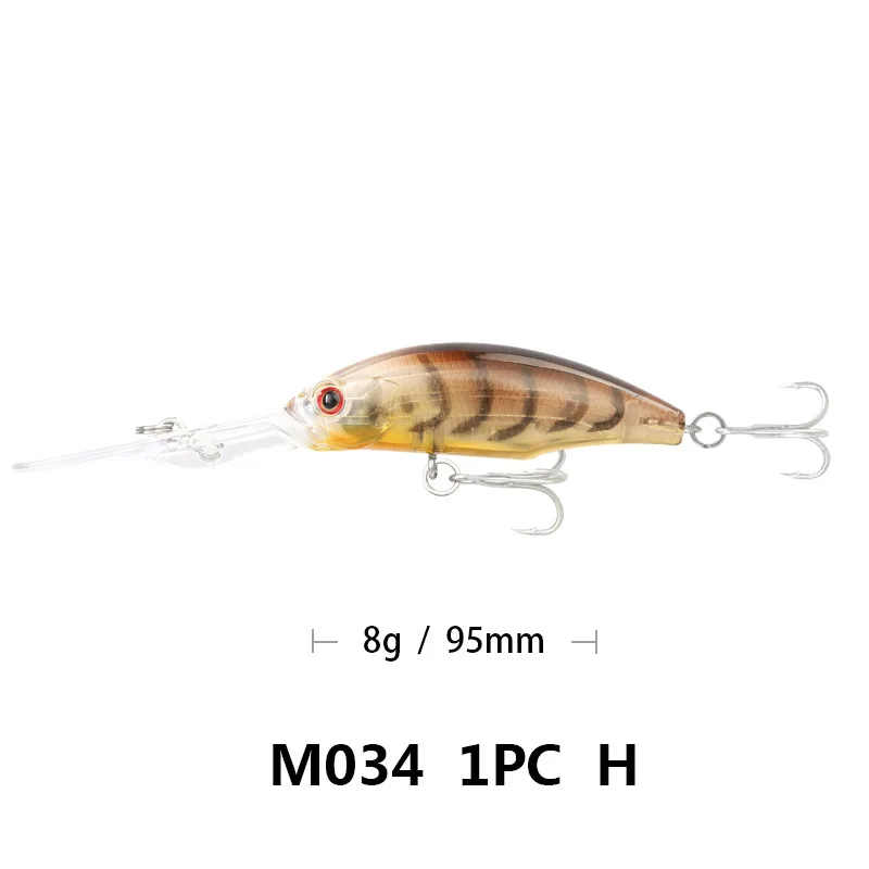 H Лидер продаж; Новинка; 9,5 см 8 г Minnow приманки для рыбалки качели маленькую погружения жесткая наживка глубокое погружение приманки высокое качество вибрации Япония PESCA, воблер - Цвет: H