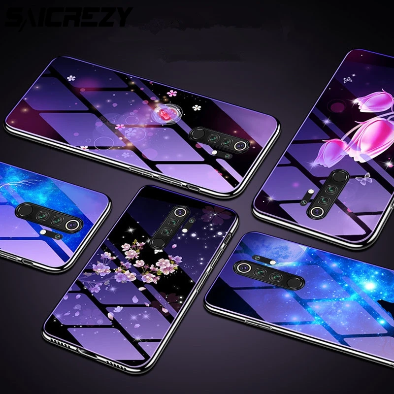 Для Red mi Note 8 Pro K20 7 7A 6 5 7H Противоударная Синяя легкая задняя крышка из закаленного стекла для Xiaomi mi 8 9 SE CC9 CC9E 9T A3 A2