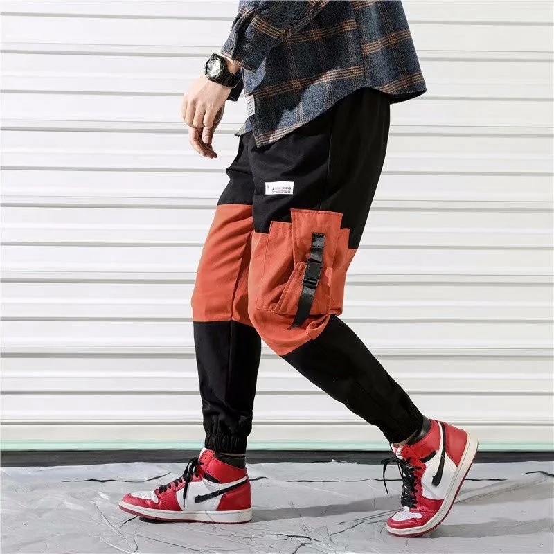 

Брюки-карго мужские свободного покроя, модные спортивные штаны в японском стиле, стиль хип-хоп, уличная одежда для скейтборда, повседневные ...
