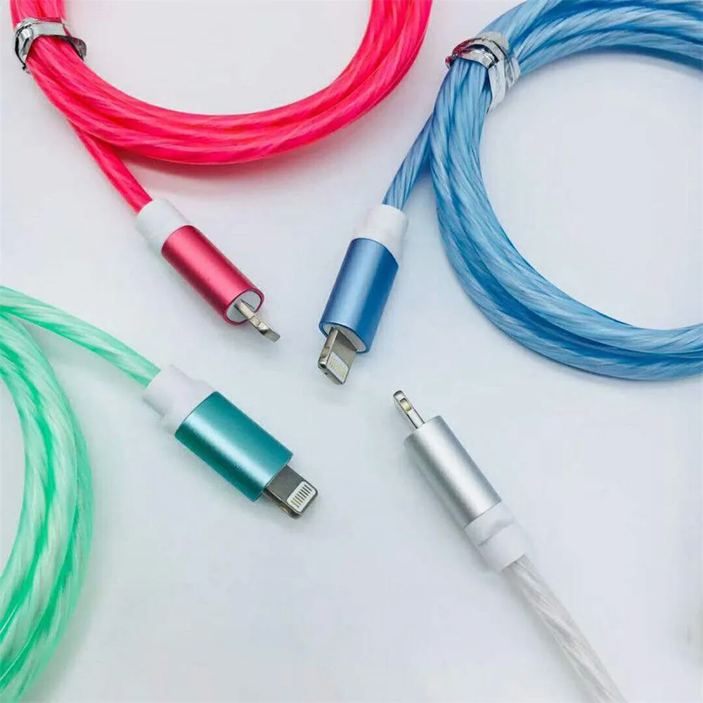 Светящийся кабель со светодиодной подсветкой Type C 1 м 2 быстрая зарядка Micro USB
