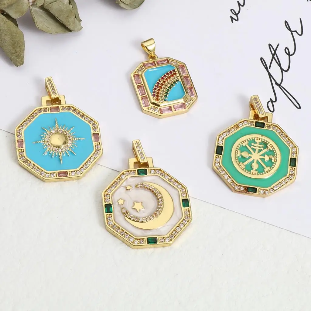 

1 шт., религиозная микрозакрепка, коллекция погоды, подвеска для изготовления ожерелья, прозрачный кубический цирконий, радужная подвеска б...