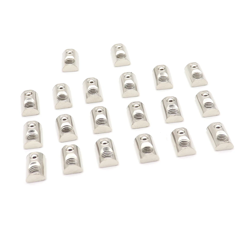 10 шт./лот никелевое покрытие 45 серии рулонные т Пружинные гайки M4 M5 M6 M8 для 4545