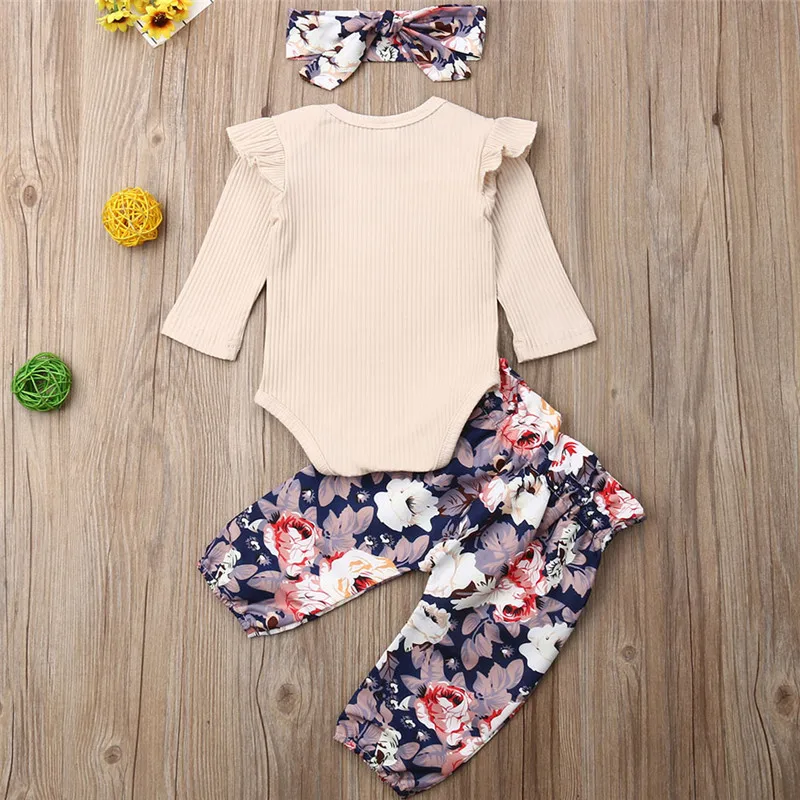 Newborn Baby Girls Cotton Long Sleeve Romper Printing Pants Outfit Clothes AU | Детская одежда и обувь