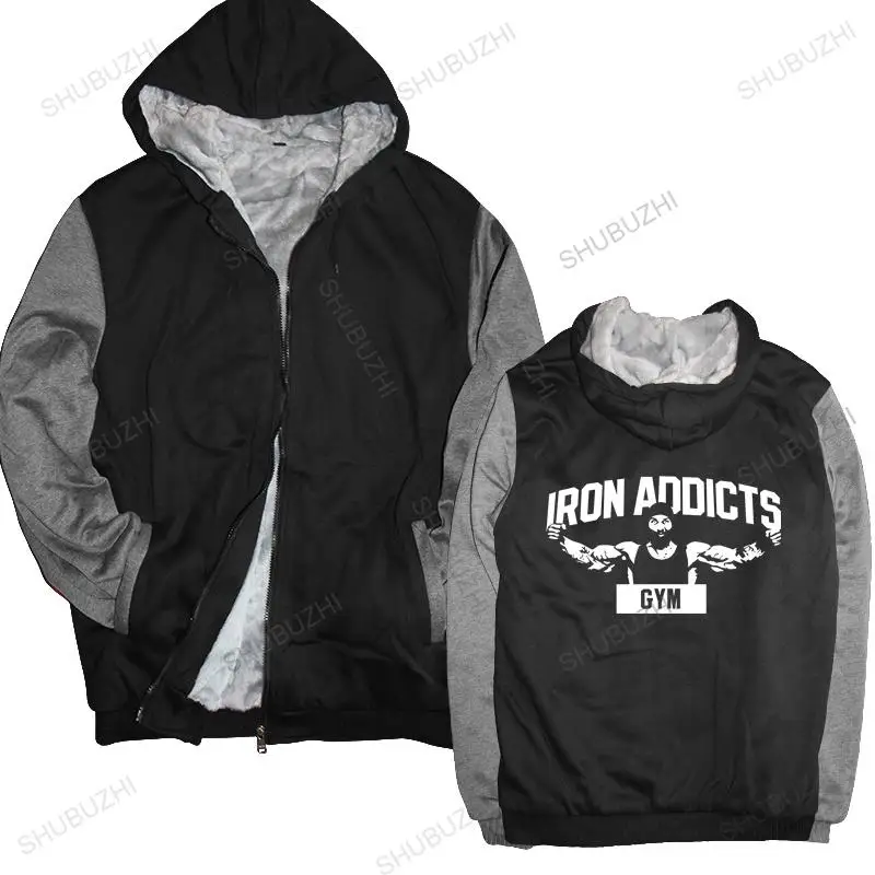 

new arrived men hoodies winter IRON ADDICTS jacket CT FLETCHER MIKE RASHID brand hoodie warm jacket euro size drop shipping