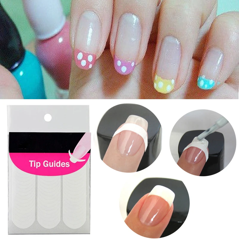 

48/240/480pcs Form Guide Stickers 3D Tips Creative Decal French Manicure Nail Art Fringe DIY Salon New Stencil Decoration Tools