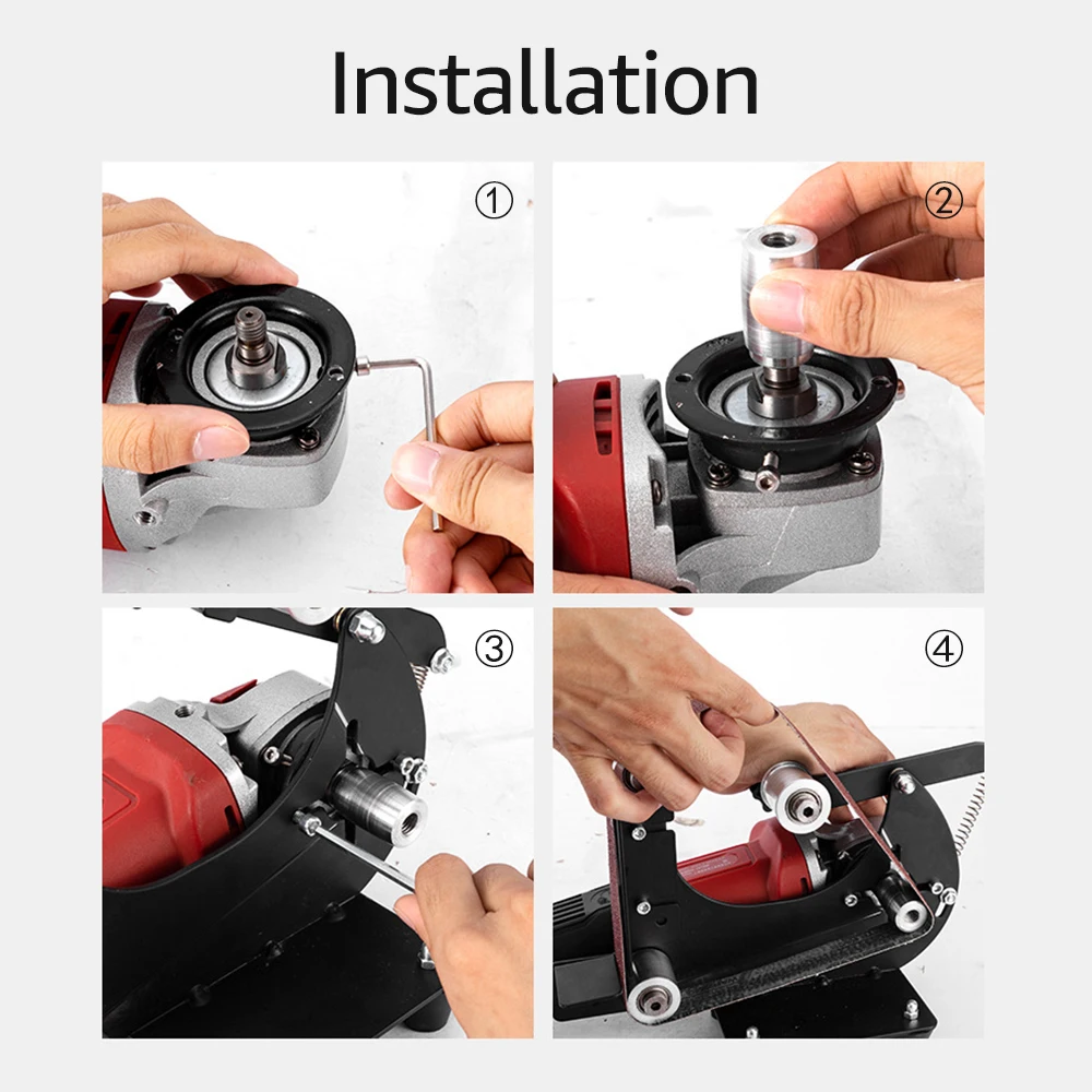 

KKmoon Belt Sanding Machine for Angle Grinder Small Belt Sander Attachment Replacement Sanding Belt Adapter with Sanding Belts