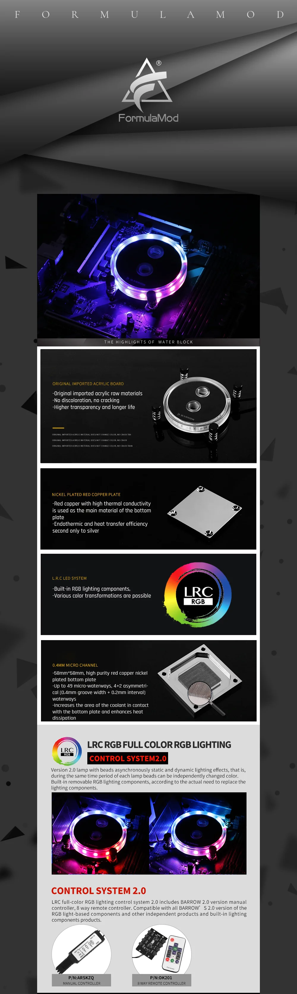 Курган LTYKBA-04N-V2, для AM4 cpu водяные блоки, LRC RGB v2 акриловый микрорежущий микроводный блок водяного охлаждения