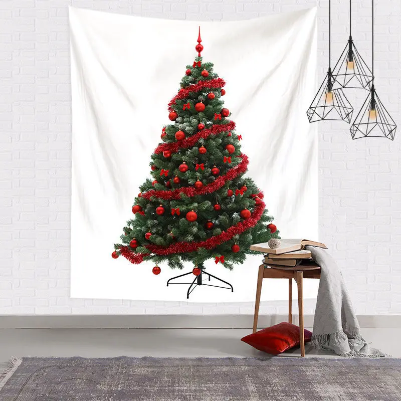 New Year Christmas Tree Essentials Tapestry Ornament Wall Hanging Cladding Posters Boho Curtain Mural Hippie Fabric Home Decor | Дом и сад