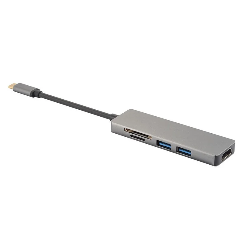 5 в 1 Type-c адаптер USB 3 0 многофункциональный концентратор сплиттер с TF / SD кардридер |