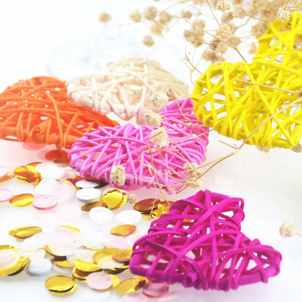 5 шт. ручной работы разноцветный шар из ротанга с сердечком ремесло декор Sepak Takraw