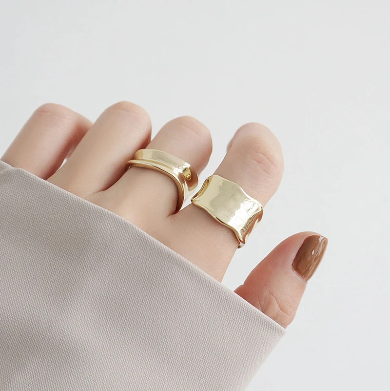 

Delicate Jewelry 14K Gold Plated Adjustable Rings for Women Punk Style Party Rings