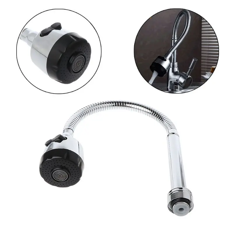 

Kitchen Bar Faucet Hose Double Hole Water Zinc Alloy Replacement Tap 48cm