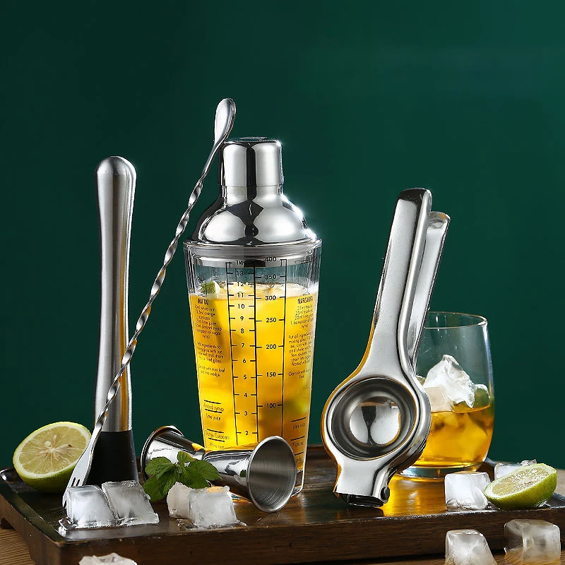 Coctelera transparente de 1/3/4/5 piezas, taza de gramos de nieve, herramientas de barman para mezclar bebidas, fiesta, Bar, fabricación de vino