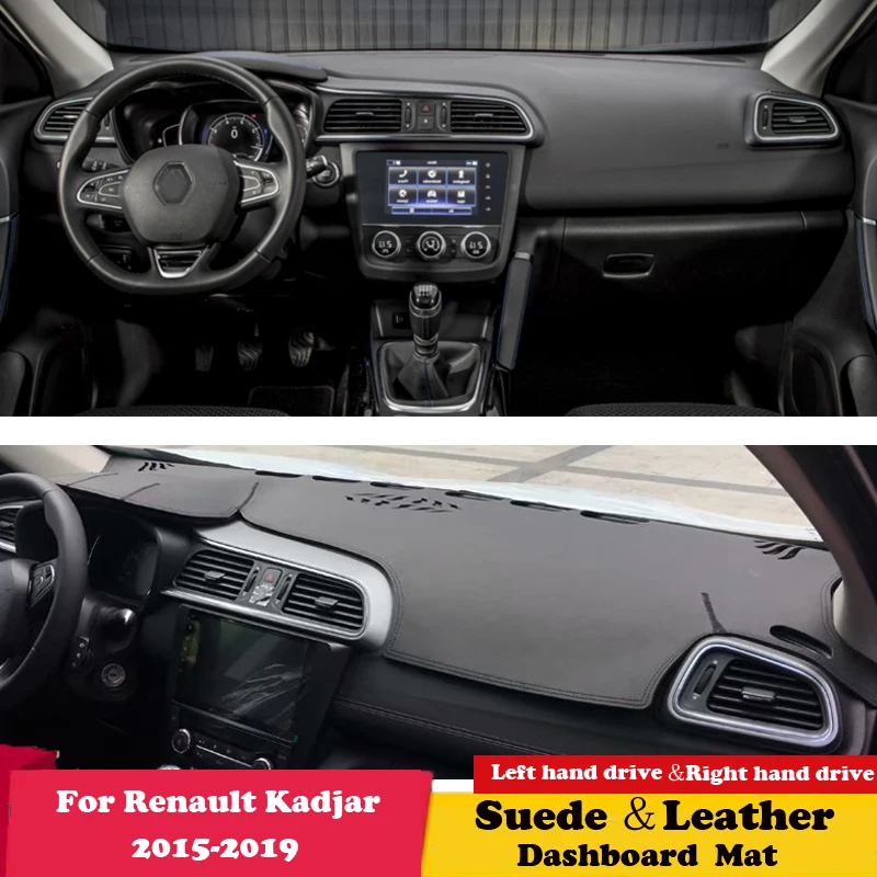 

For Renault Kadjar 2015 2016 2017 2018 2019 Leather Dashmat Dashboard Cover Pad Dash Mat Carpet Car-Styling Accessories Suede