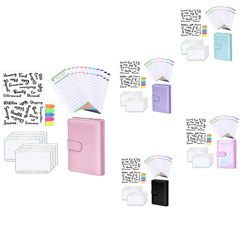 

Cash Binder with Budget Envelopes & Expense Budget Sheets Binder Pockets, Cash Budget Binder Zipper Bags