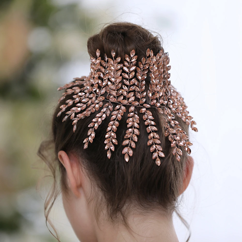 

Shinny Crystal Bridal Wedding Head Piece Bride Headwear Pearl Headbands Crowns Hair Ribbon Flower Party Head Jewelry SCHP238