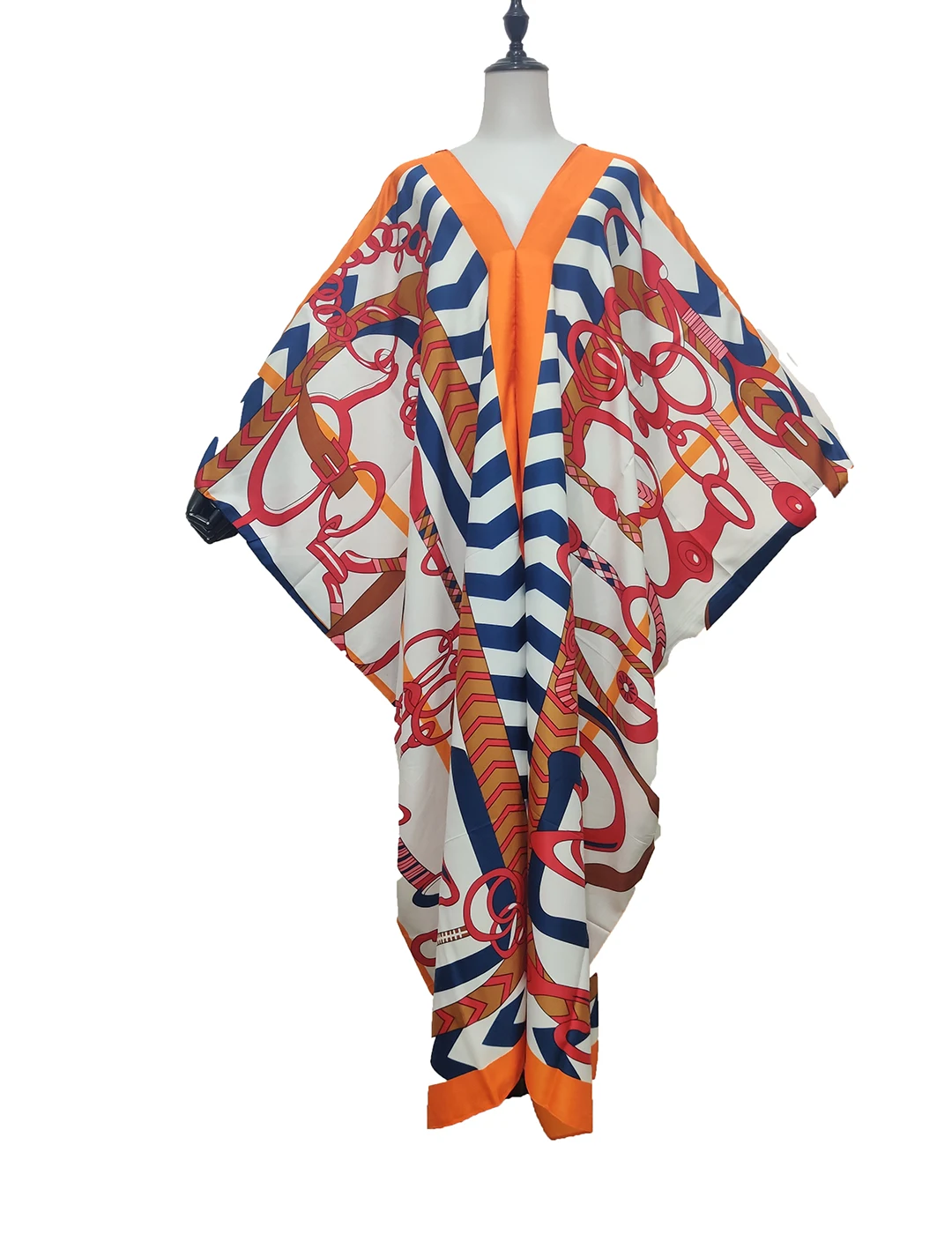 

Winni Bohemian 2021 Floral Sexy V-Neck Summer BouBou African Women's Maxi Dress Middle East Abaya Dubai Kaftan Dresses