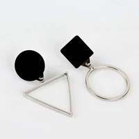 2021 latest fashion trend temperament geometric triangle asymmetric earrings female factory direct sales